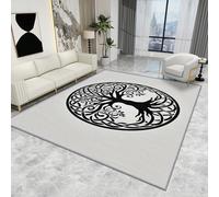 Tree of Life Home Decor - Tree of Life Rug - Viking Celtic Nordic Symbol Rugs, Mythical Norse Mythology Carpet, Washable Rug Non Slip Low Pile Small Area Rugs, Viking Home Decor Gifts, 80 X 100 cm
