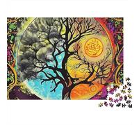 Tree Of Life Jigsaw Puzzle Orbital Arboreal 1000 Piece Premium Dust-Free Cardboard Birthday Gift Indoor Leisure for Adults Beginners Advanced Enthusiasts 52x38cm/1000pcs
