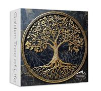 Tree of Life Jigsaw Puzzles 1000 Pieces for Adults, PICKFORU Gradient Tree Puzzle Black Gold, Challenging Spring Nature Plant Theme as Wall Decor