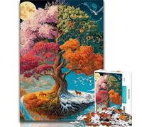 Tree of Life Jigsaw Puzzles 1000 Pieces for Adults Teens,Family Game Stress Reliever Difficult Challenge Artists Collection,Fine Art 38x26cm