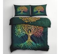Tree of Life King Size Duvet Cover Sets - Bohemian Boho Fantasy Bedding & Bedroom Decor, Super Soft Microfiber Quilt Cover and 2 Pillowcases, with Zip, Reversible Design N1&I-118