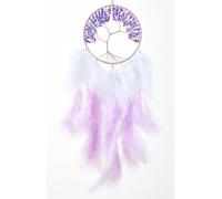 Tree of Life Large Dream Catchers - Purple Turkey Feathers with Amethyst, Handmade Chakras Dreamcatcher for Bedroom, Dream Catcher for Girls, Dream Catchers for Boys, Dream Catcher Wall Decor