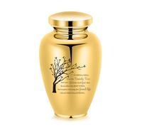 Tree of Life Large Stainless Steel Cremation Urn for Human Ashes - Gold