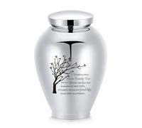 Tree of Life Large Stainless Steel Cremation Urn - Memorial Keepsake for Women & Men - Ashes Holder (A-Silver-S)