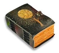 Tree of Life Leather Travel journal For Women with lock Premium Print - 7"X5" 400 Vintage Deckle Paper- Journal for men - Leather Bound Journals for women Best New Job Gifts for Women & Men Moon Tree