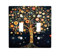 Tree of Life Light Switch Cover Plate, Colorful Nature Design for Home Decor, Artful Wall Accents, Standard Size Double Toggle
