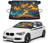 Tree Of Life Mandala Enchanted Forest Of Moon And Stars Print Car Windshield Cover For Ice And Snow Universal Fit For Most Cars Multifuntional Ice Protector Keep Snow Frost Off