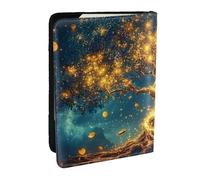 Tree of Life Mandala Enchanted Forest of Moon and Stars Printed Passport Holder,Travel Pu Leather Passport Cover Case Organiser for Men Women,6.5 Inch