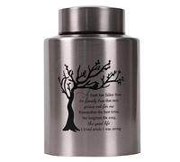 Tree of Life Medium Urn for Human Ashes - Angel Wings Keepsake Urn for Adult Male Female (Silver)