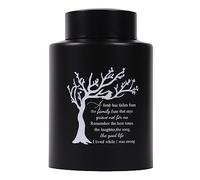 Tree of Life Medium Urns for Human Ashes - Angel Wings Small Keepsake Urns (Black)