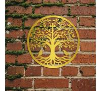 Tree of Life Metal Wall Art Bird Wall Decor Cross Art Christian Decor Large Tree Of Life Modern Decoration Nature Botanical Farmhouse for Garden Living Room Indoor Outdoor - 23.6x23.6 inch/60x60 cm