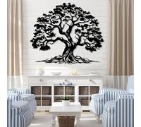 Tree of Life Metal Wall Art, Tree of Life Wall Decor, Oversized Tree Metal Wall Art, Metal Tree Wall Decor, Nature Wall Art, Farmhouse Wall Decor, Living Room Wall Decor (Black, 20"x24"|50x60cm)