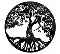 Tree of Life Metal Wall Sculptures, Black 3D Wall Silhouette, Modern Metal Wall Art for Indoor and Outdoor Home Bedroom Decorations