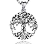Tree-of-Life-Necklace for Women, Silver-Jewellery-Pendant for Mom Wife Girlfriend Girls Daughter