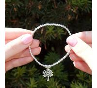 Tree of Life on Silver Ball Bead Bracelet