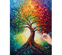 Tree Of Life Paint by Numbers for Adults, DIY Paint by Numbers Tree without Frame, Painting by Number for Adults Beginners, Canvas Kits with Brushes, Home Wall Decor, Gifts for Women, 40x50cm, -8096