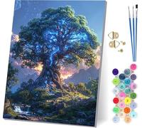 Tree Of Life Paint by Numbers for Adults, Landscape Paint by Numbers Canvas, DIY Color Oil Painting with Acrylic and Brushes, Hobbies for Adults Women, Painting for Room Decor Gifts 36x48 in S-3633