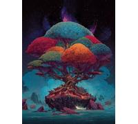 Tree of Life Paint by Numbers for Adults, Starry Sky Painting by Numbers DIY Color Oil Painting Hobbies for Adults Women with Acrylic Paint Brush Set for Room Decor, Wall Art, Gifts 70x95cm -zjn2507WD