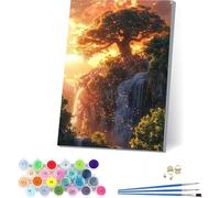 Tree of Life Paint by Numbers for Adults, Sunset Paint by Numbers Kits on Cavans, Easy DIY Oil Painting Kits on Canvas with Acrylic and Brushes, Hobbies for Adults Women, Room Decor 40x54 in 8-5170