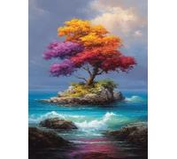 Tree of Life Paint by Numbers Landscape Painting by Numbers for Adults DIY Digital Painting Hobbies for Adults Women with 3 Brush and Acrylic Paints Kit for Home Decor, Wall Art 20x28inch -zjn2507DO