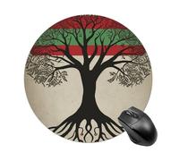 Tree of Life Palestinian Flag Mouse Pad Round Mouse Mat with Non-Slip Rubber Base, Washable Desktop Protection Mat for Home Office Decor Desk Accessories, 7.8inch
