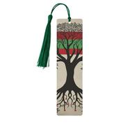 Tree of Life Palestinian Flag Wooden Bookmarks Craft DIY Wooden Bookmarks with Tassel Handmade Book Markers for Book Lovers, Page Markers Reading Gifts for Birthday Wedding Party Ornament