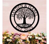Tree Of Life Personalized Last Name Sign - Custom Metal Name Sign - Outdoor Wall Decor - Wedding & Housewarming Gift