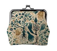 Tree of Life Printed Microfiber Leather Kiss Lock Mini Wallet, Compact, Wearable and Easy to Carry.