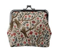 Tree of Life Printed Microfiber Leather Kiss Lock Mini Wallet, Compact, Wearable and Easy to Carry.