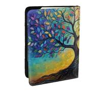 Tree of Life Printed Passport Holder,Travel Pu Leather Passport Cover Case Organiser for Men Women,6.5 Inch