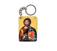 TREE OF LIFE REV. 22:14 Wooden Catholic/Orthodox Religious Icon Keychain, Double-Sided Artwork, Christian Key Chain Gifts, Jesus King of the Universe, 2" x 2.75"