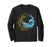 Tree of Life Roots Ocean Wave Aquatic Nature Zen Long Sleeve T-Shirt