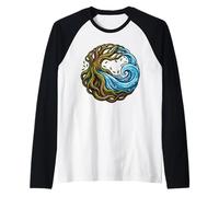 Tree of Life Roots Ocean Wave Aquatic Nature Zen Raglan Baseball Tee