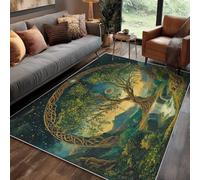 Tree of Life Rug for Living Room, Viking Celtic Landscape Magic Rugs Non Slip Low Pile Washable for Bedroom Kitchen, Tree of Life Decor Carpet Home Accessories, 100 x 150 cm