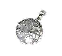 Tree of Life Silver Pendant 22mm - Mother of Pearl