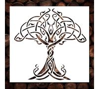 Tree of Life Stencil Template - Reusable Big Large Small Tree Stencils for Painting on Wood, Glass, Wall Rock, Walls, Canvas, Glassware, Spray Painting, Airbrushing, Crafts (12x12)