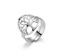 Tree Of Life Sterling Silver Ring With Adjustable Size Feature
