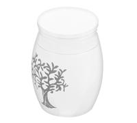 Tree of Life Urn for Human Ashes, Aluminium Alloy White Memorial Box | PET Memorial Box, Smooth Finish, Secure Seal, Portable Keepsake for Funeral Remembrance