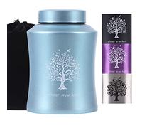 Tree of Life Urns for Human Ashes - Cremation Urns Adult for Funeral, Burial or Home - Cross Urns for Ashes Men Women - Decorative Urn for Ashes Male Female (160 Cubic inches, Blue(Tree))