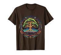 Tree of Life Viking Midgard Thor Walhalla T-Shirt, Men, Brown, X-Large