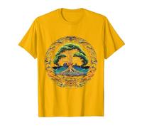 Tree of Life Viking Midgard Thor Walhalla T-Shirt, Men, Golden Yellow, Large