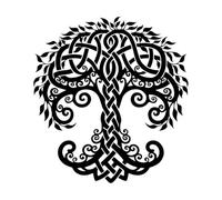 Tree of Life Wall Decal World Tree Tree Yggdrasil Germano-Norse Mythology Wall Sticker for Home Decor Vinyl Art Decals-S-42x45cm