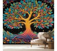 Tree of Life Wallpaper, Boho Leaf Wallpaper for Living Room, Bedroom, Non-Woven Decor Wall Paper, Photo Dining Room, Hallway, Lounge, Mural Large 3D Home Decor 450 x 315 cm tgd89