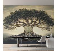 Tree of Life Wallpaper for Living Room, Viking Celtic Wall Mural, Non-Woven Photo Wallpaper for Bedroom, Home Decor Wall Paper 250 x 175 cm (W x H) Y&W11