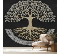 Tree of Life Wallpaper, Viking Mysterious Wallpaper for Living Room, Bedroom, Non-Woven Decor Wall Paper, Photo Mural Dining Room, Hallway, Lounge, 150 X 105 cm tgd115