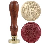 Tree of Life Wax Seal Stamp, Sealing Wax Stamp with Retro Rosewood Handle for Wedding Invitations, Thanksgiving Card,Envelope, Postage Letter, Wine Package