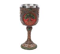 Tree of Life Wine Goblet Made of Polyresin With Stainless Steel Rim by Pacific Trading