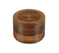 Tree of Life Wooden Cremation Urn, Handmade Acacia Wood Box for Human and Pet Ashes