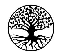 Tree of Life World Tree Scandinavian Norse Mythology Room Lettering Stickers 36x36cm Glass Stickers Black