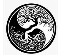 Tree of Life YIN YANG Mandala Reusable Stencil A3 A4 A5 & Bigger Sizes Wall Decor / TOL2 (PVC Reusable Stencil, A3 Size - 297 x 420 mm, 11.7 x 16.5 in)